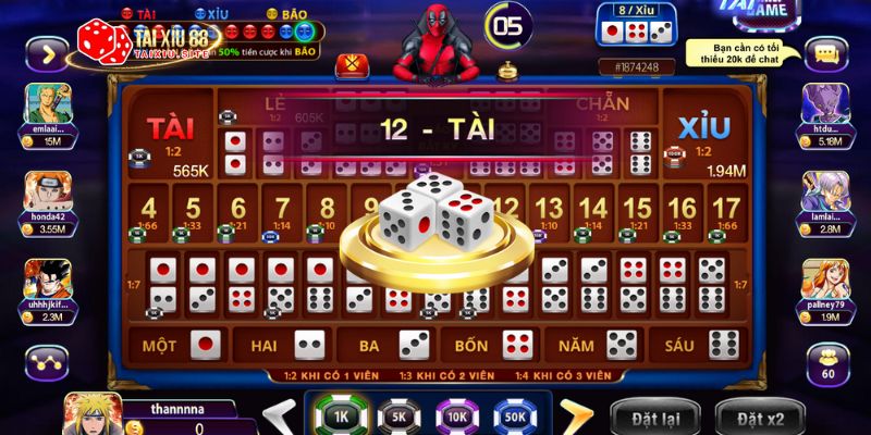 Hình ảnh tài xỉu sicbo online